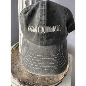 Chaos Coordinator Hat Adjustable Strapback Gray Grey W White Embroidered